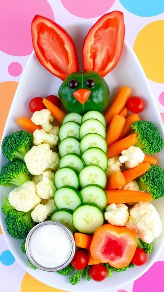 Bunny-Shaped Vegetable Platter