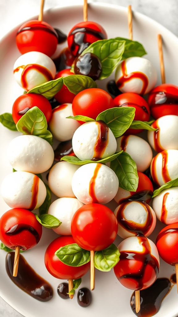 Caprese Skewers with Balsamic Drizzle