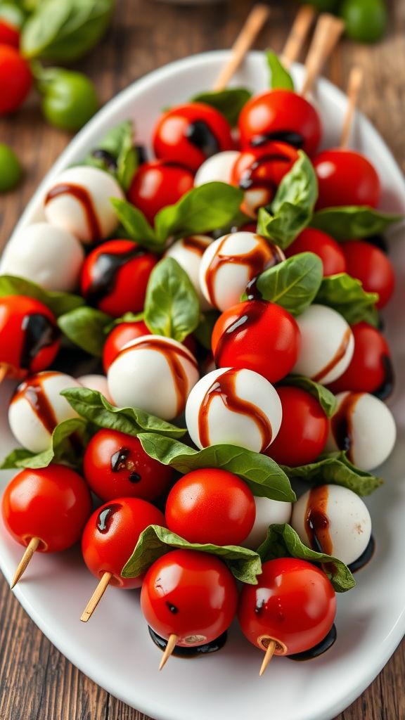 Caprese Skewers with Balsamic Drizzle