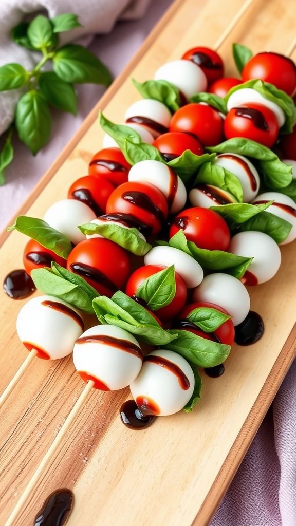 Caprese Skewers with Balsamic Glaze  