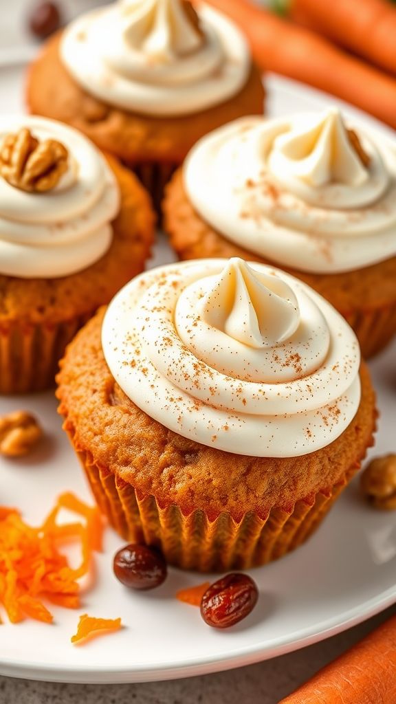 Carrot Cake Muffins with Cream Cheese Frosting  