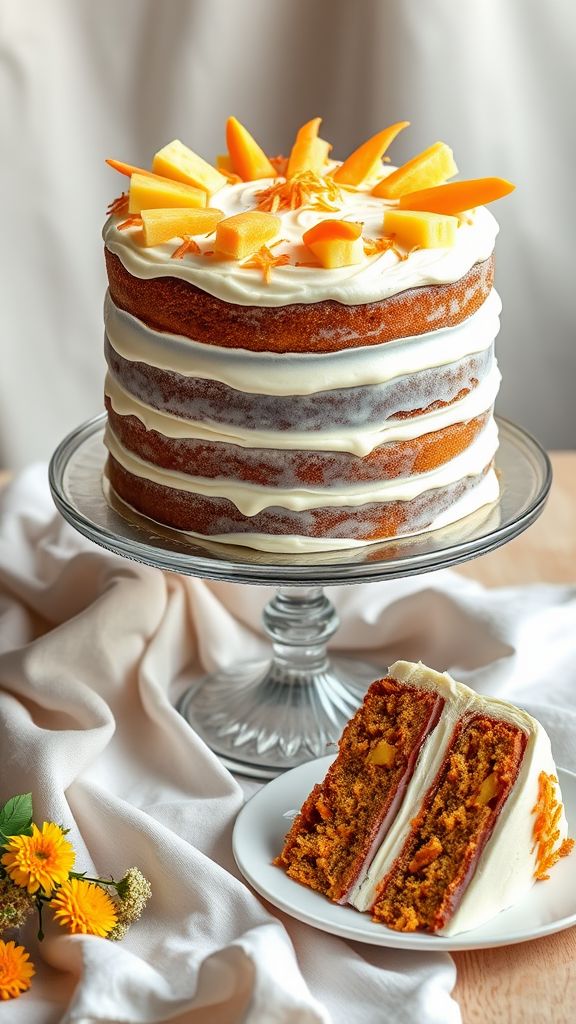 Carrot Cake with Pineapple Cream  