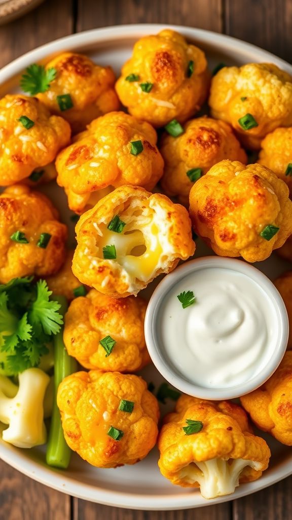 Cheesy Cauliflower Bites