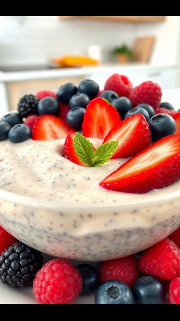 Chia Seed Pudding with Fresh Berries  