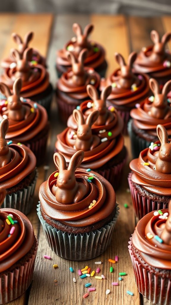 Chocolate Bunny Bonanza Cupcakes