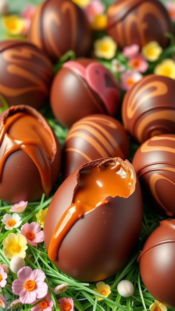 Chocolate Caramel Easter Eggs  