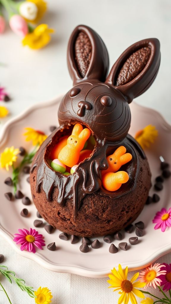 Chocolate Carrot Cake Bunny Surprise