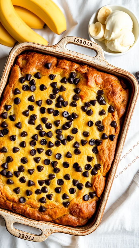 Chocolate Chip Banana Bread Pudding