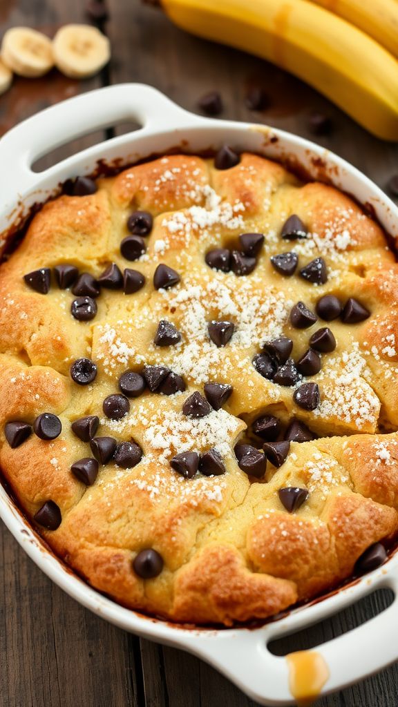 Chocolate Chip Banana Bread Pudding