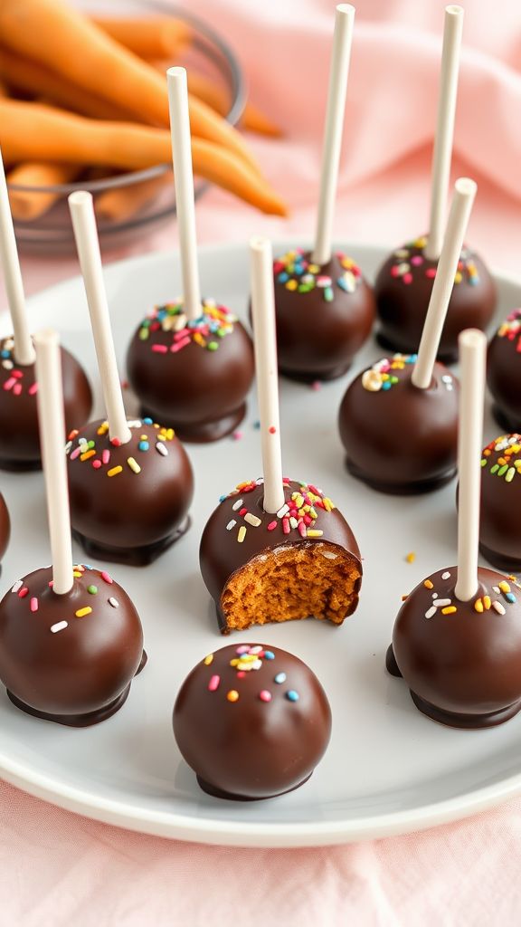 Chocolate-Covered Carrot Cake Pops  