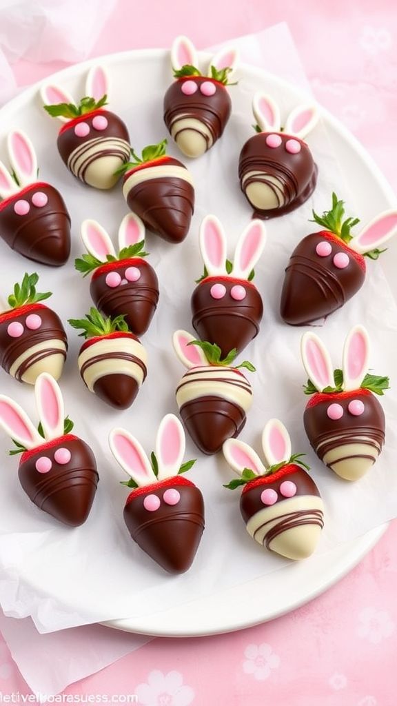 Chocolate Covered Strawberry Bunnies  