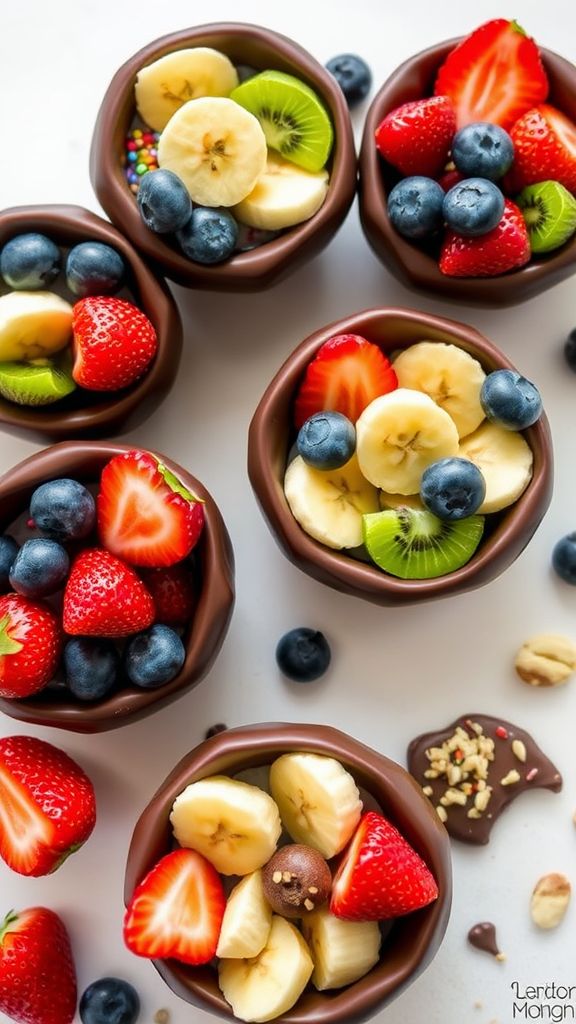 Chocolate-Dipped Fruit Baskets  