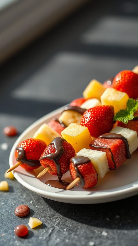 Chocolate-Dipped Fruit Kebabs