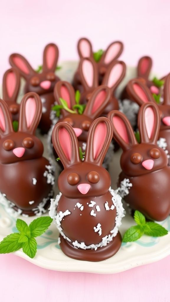 Chocolate-Dipped Strawberry Bunnies