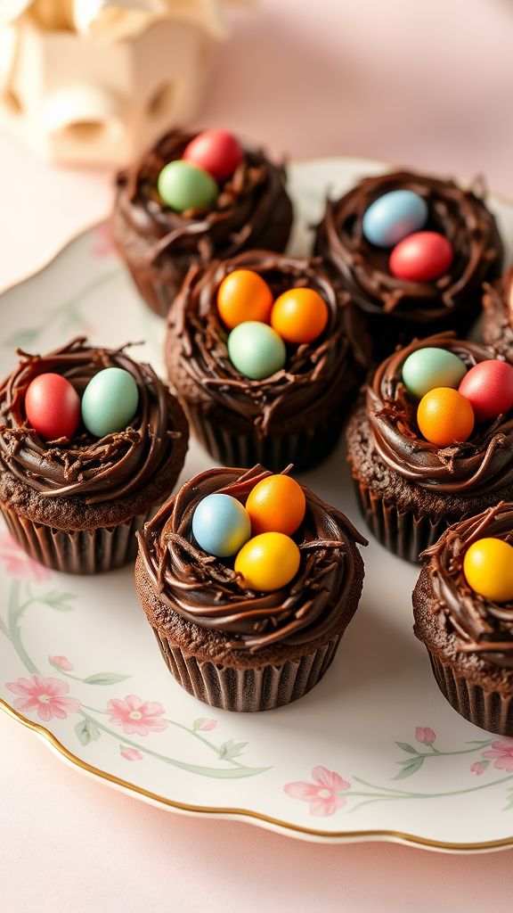 Chocolate Egg Nest Cupcakes  