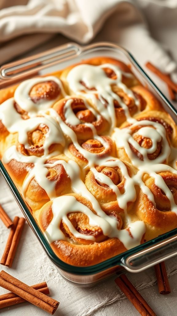 Cinnamon Roll Casserole with Cream Cheese Drizzle  