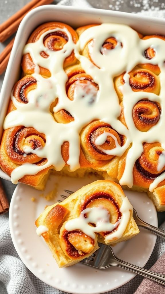 Cinnamon Roll Casserole with Cream Cheese Frosting 