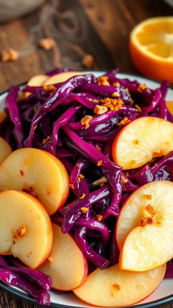 Citrus-Braised Red Cabbage with Apples