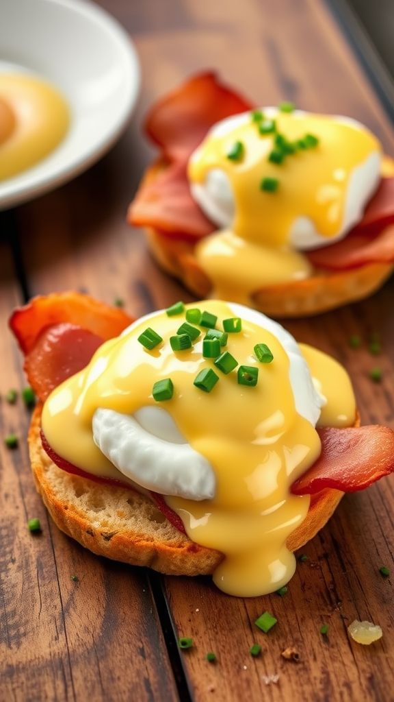 Classic Egg Benedicts with Hollandaise Sauce  