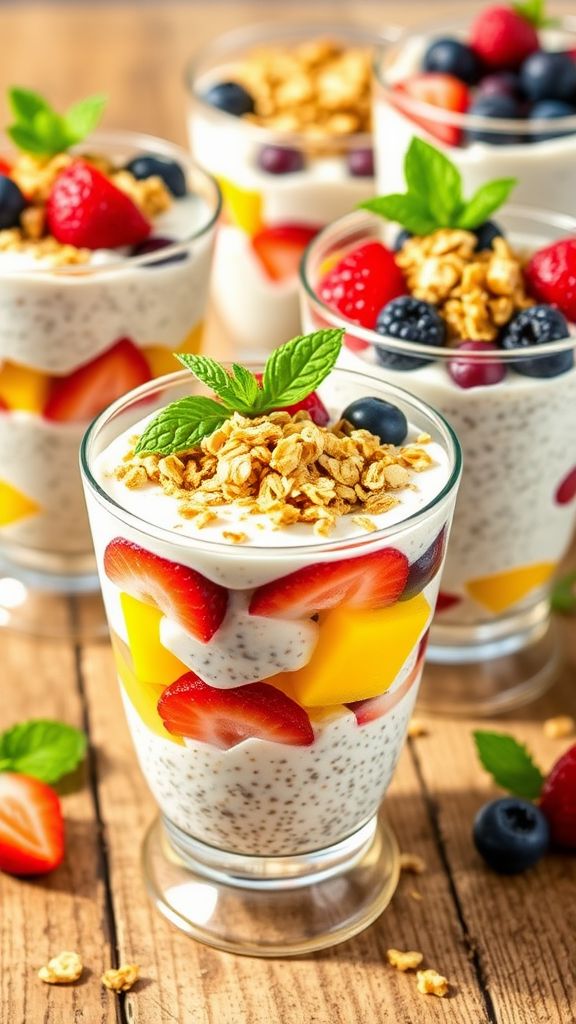 Coconut Chia Seed Pudding Parfaits