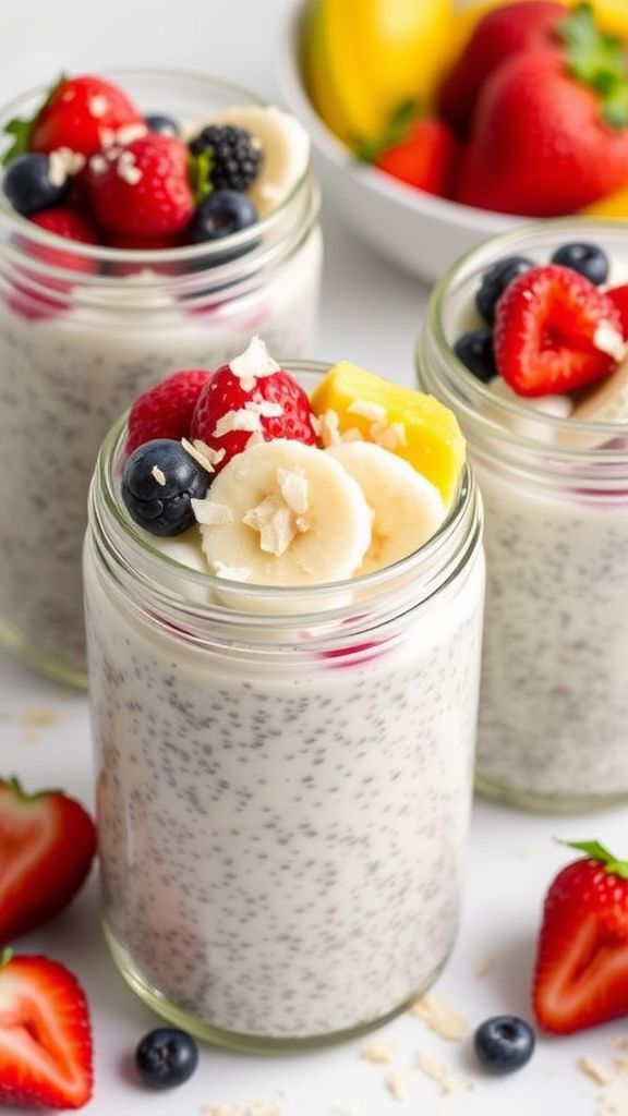 Coconut Chia Seed Pudding with Fresh Fruit 