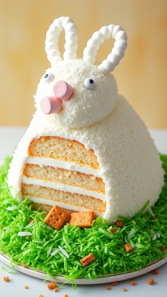 Coconut Cream Easter Bunny Cake