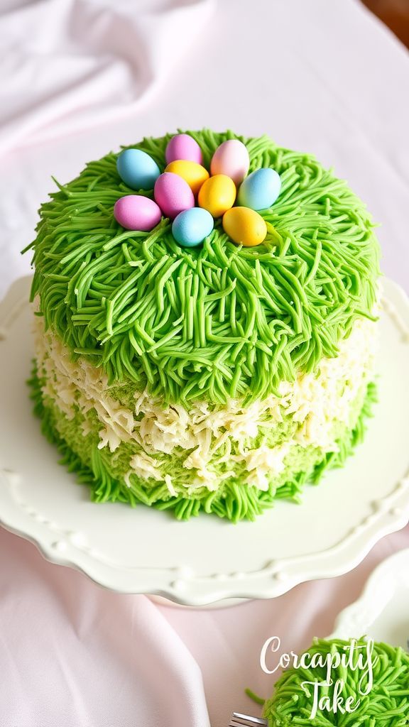 Coconut Grass Patch Cake