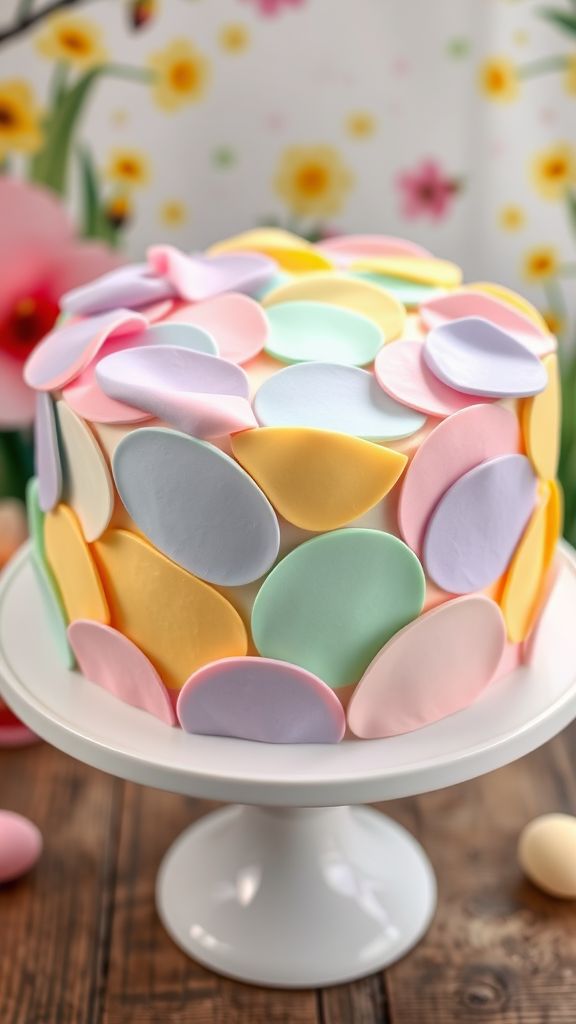 Colorful Eggshell Fondant Cake  