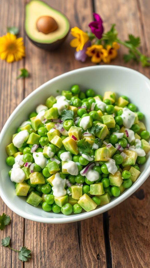 Creamy Avocado and Pea Salad