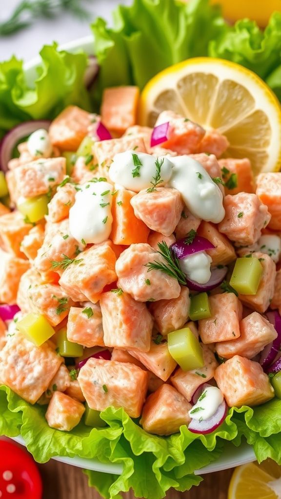 Creamy Dill Salmon Salad  