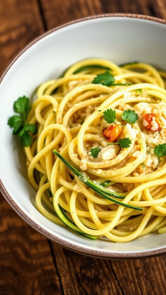 Creamy Garlic Parmesan Zoodles