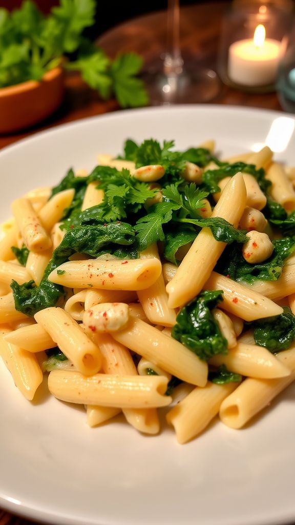 Creamy Spinach and Artichoke Pasta