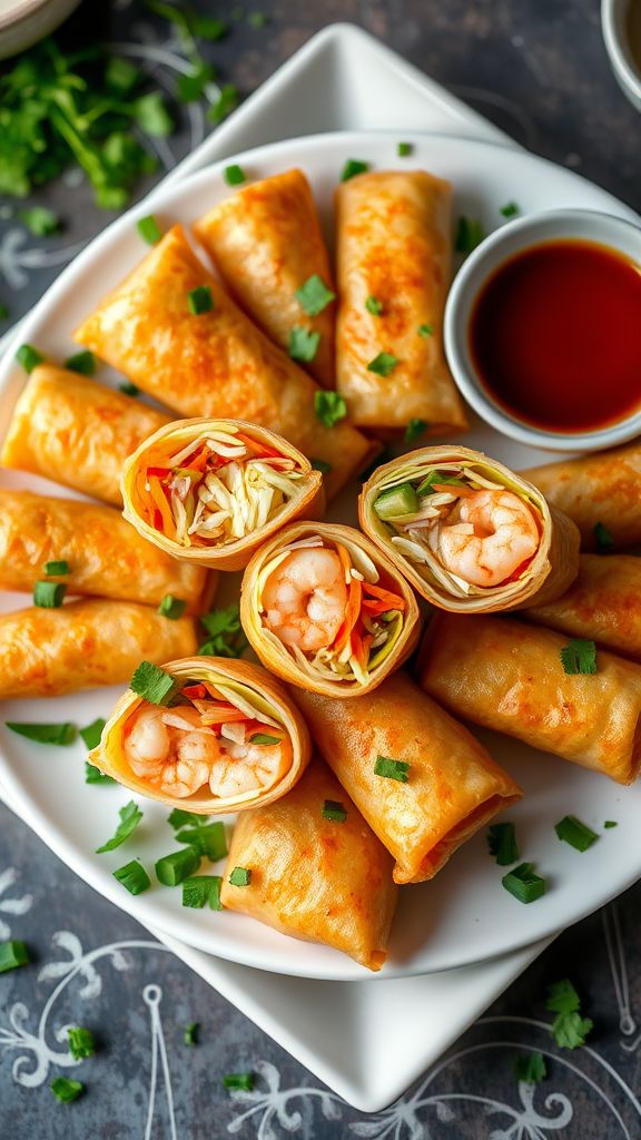 Crispy Shrimp and Veggie Spring Rolls