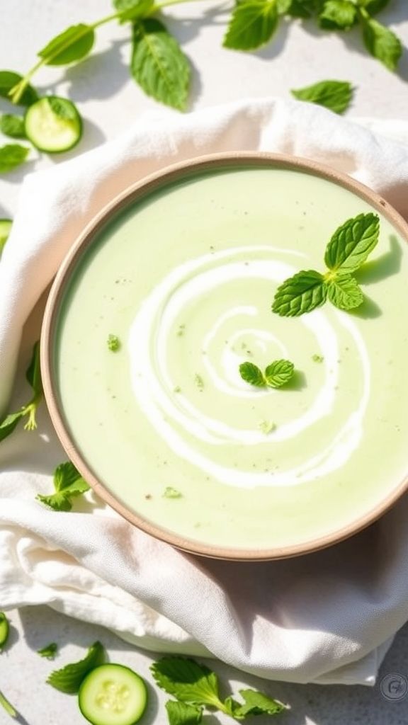 Cucumber and Mint Greek Yogurt Soup