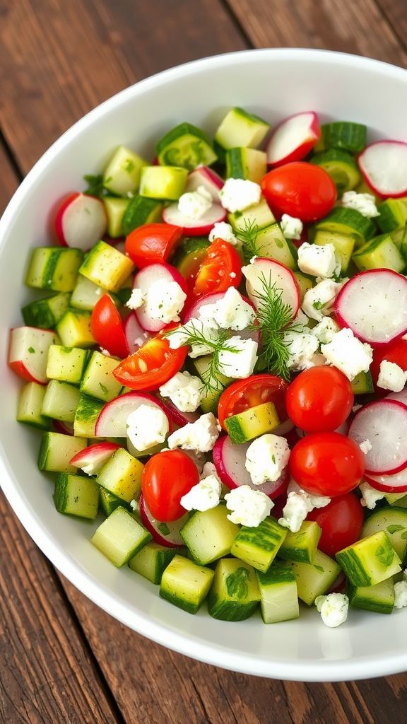 Cucumber and Radish Salad with Feta