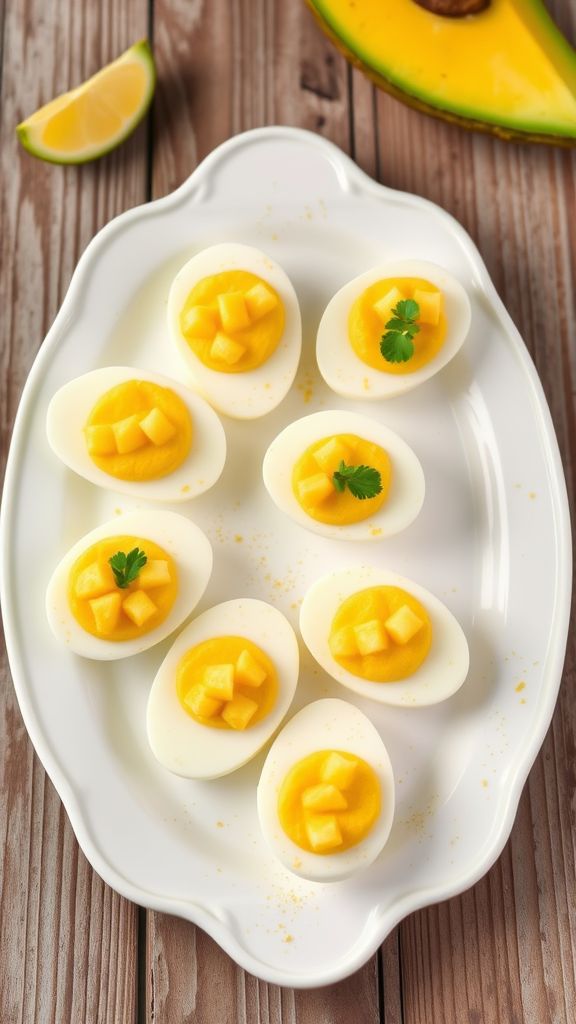 Curry-Pineapple Deviled Eggs  