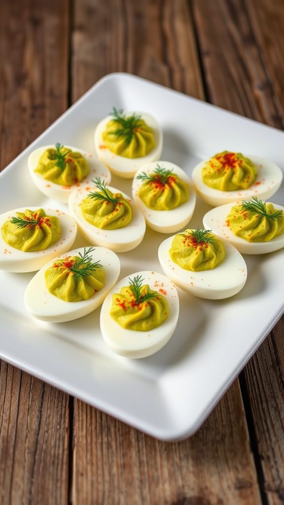 Deviled Eggs with Avocado and Dill