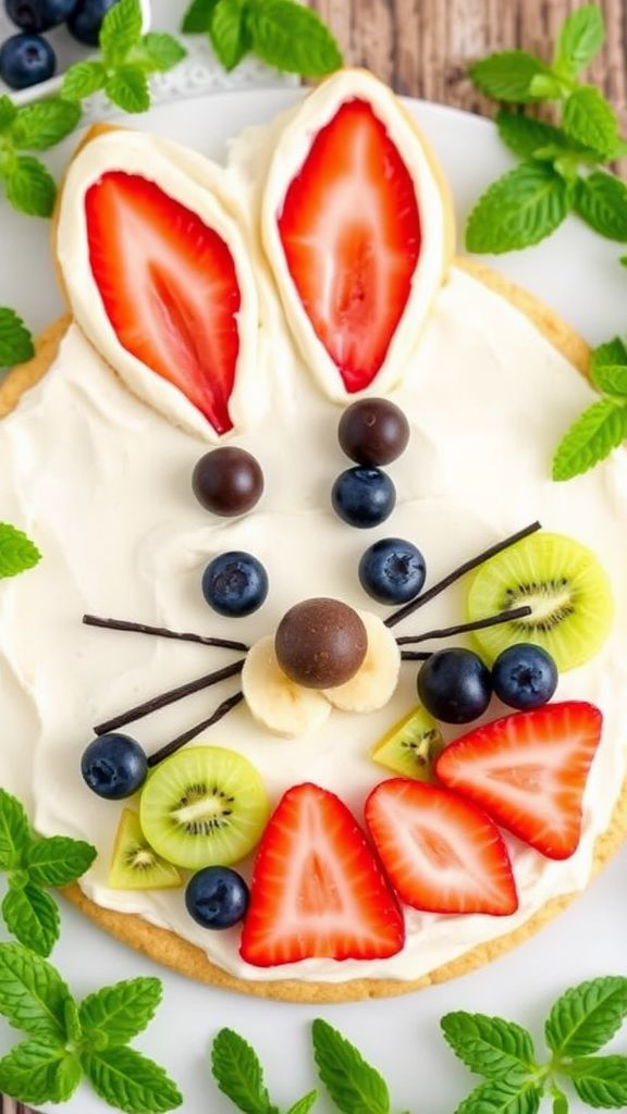 Easter Bunny Fruit Pizza  