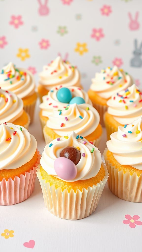 Egg-citing Vanilla Surprise Cupcakes