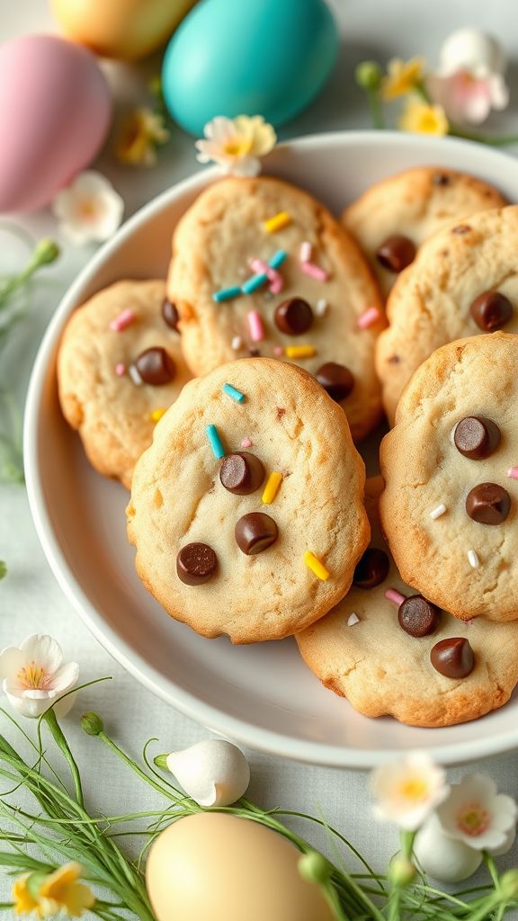 Egg-shaped Chocolate Chip Cookies