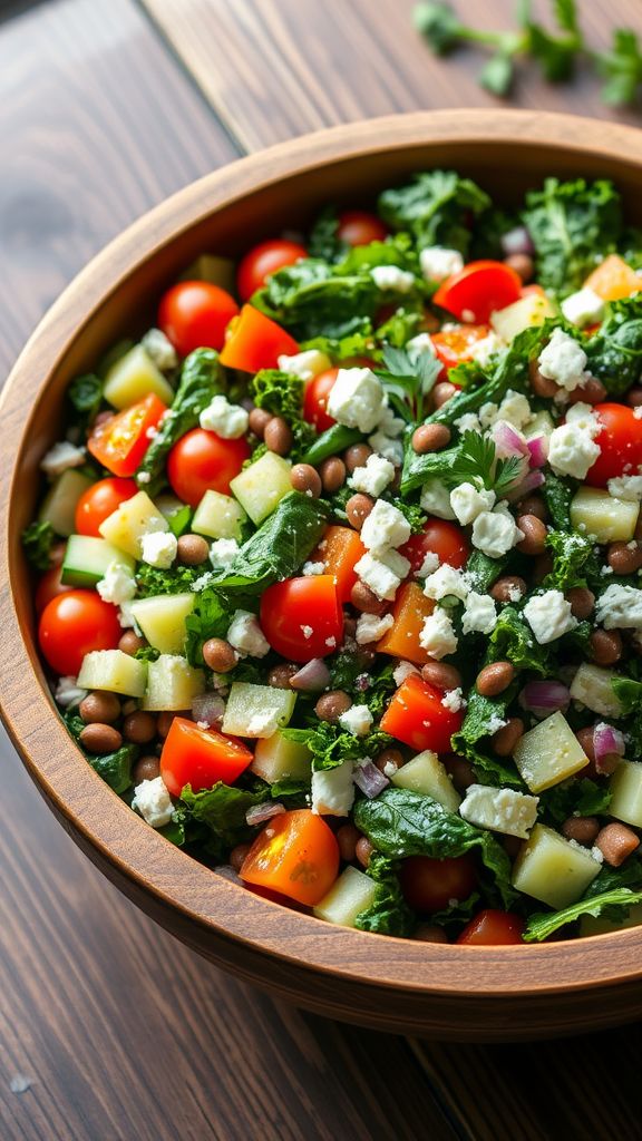 Festive Lentil and Kale Salad