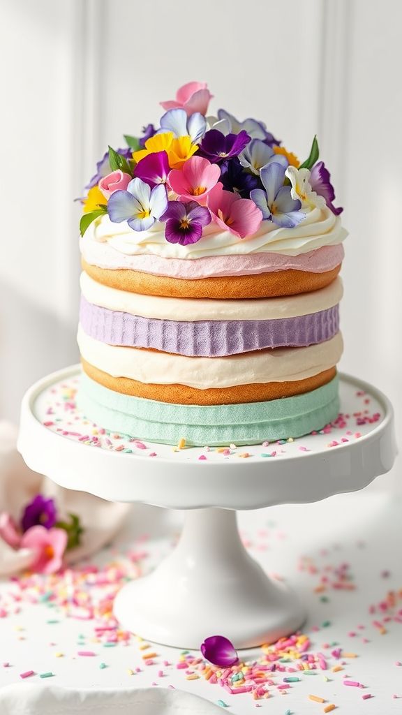 Floral Pastel Egg Cake  