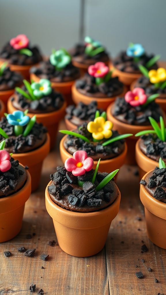 Flower Pot Cupcakes  