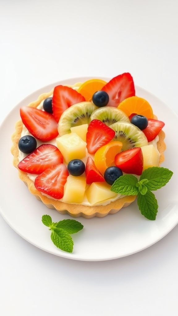 Fresh Fruit Tart with Cream Cheese Filling  