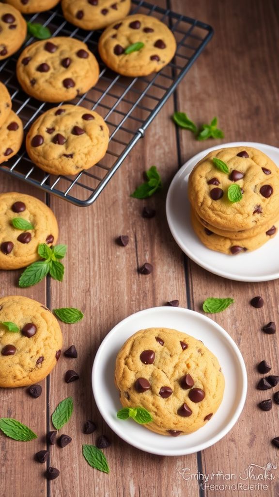 Fresh Mint Chocolate Chip Cookies  