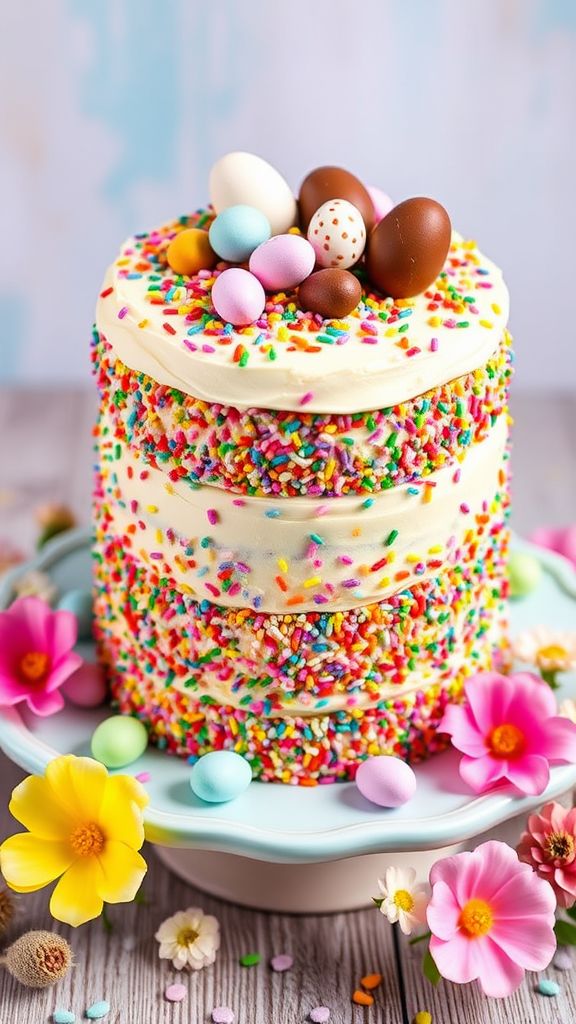 Funfetti Easter Egg Cake