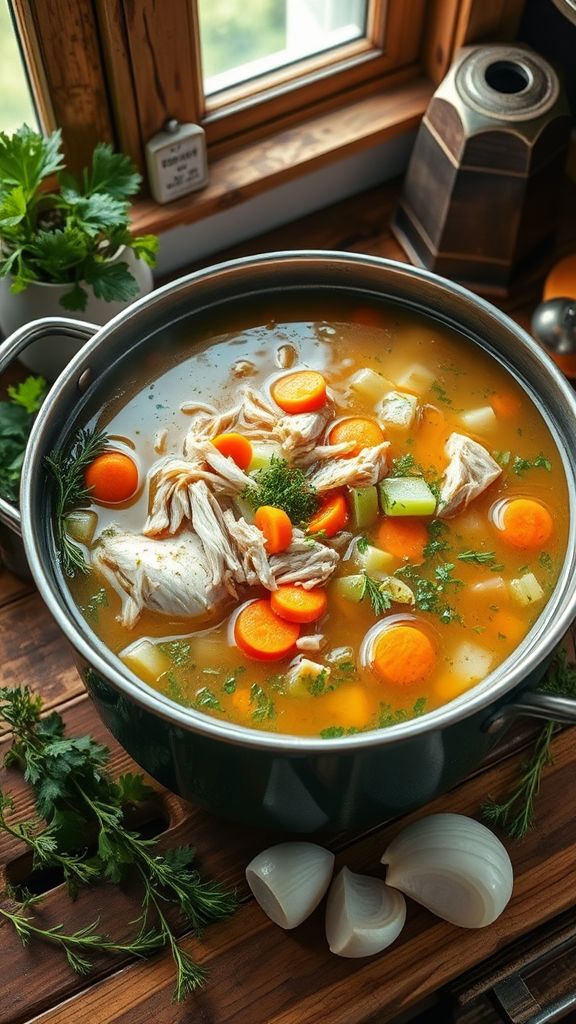 Garden Herb Chicken Broth  