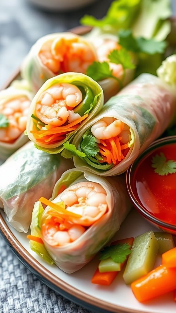 Garlic Butter Shrimp Spring Rolls