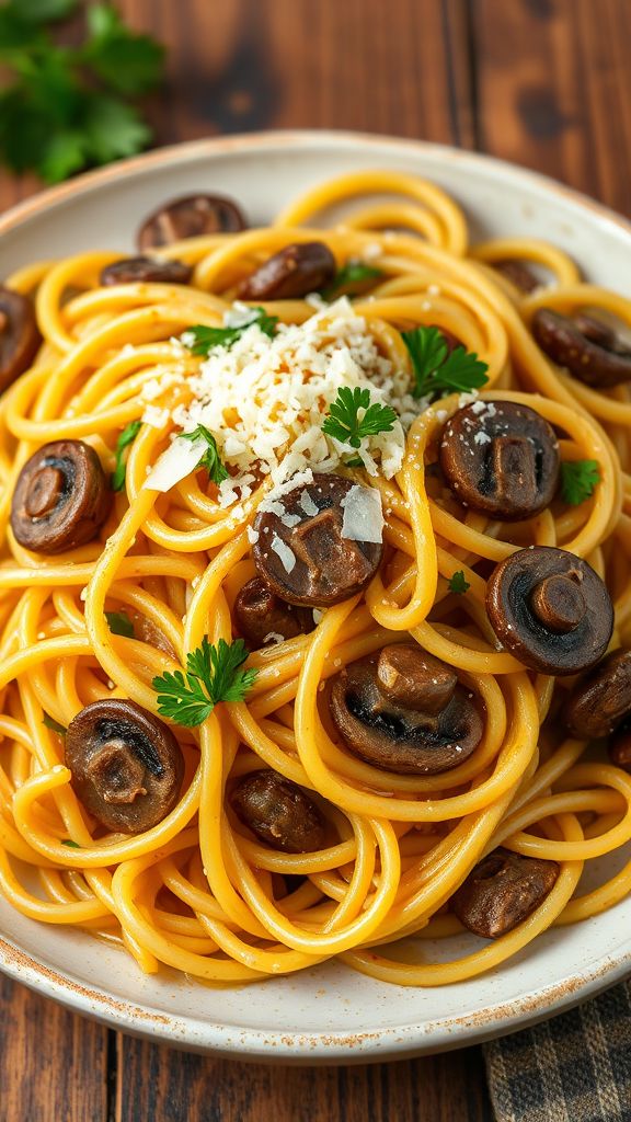 Garlic Butter Wild Mushroom Pasta  