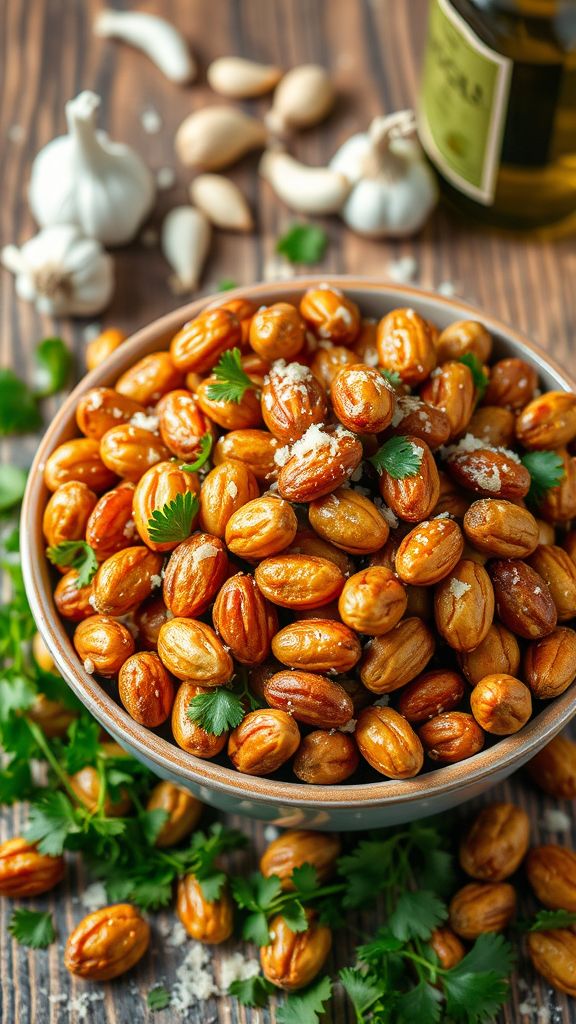 Garlic Parmesan Roasted Nuts